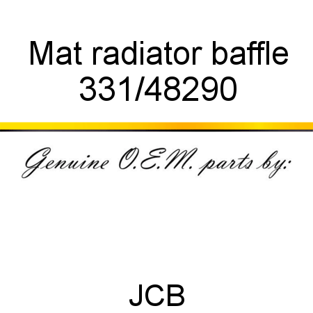 Mat, radiator baffle 331/48290