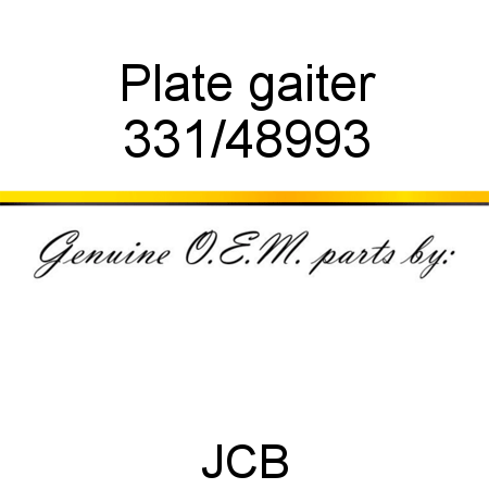 Plate, gaiter 331/48993