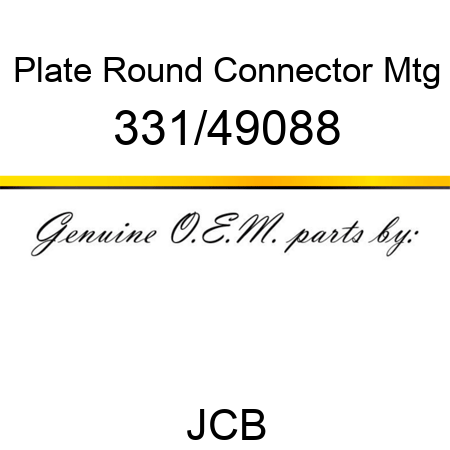 Plate, Round Connector Mtg 331/49088