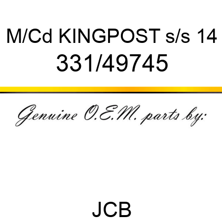 M/Cd KINGPOST s/s 14 331/49745