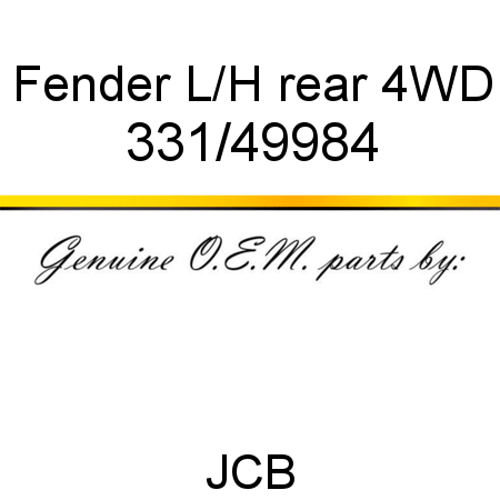 Fender, L/H rear, 4WD 331/49984
