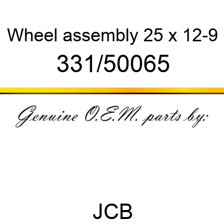 Wheel, assembly, 25 x 12-9 331/50065