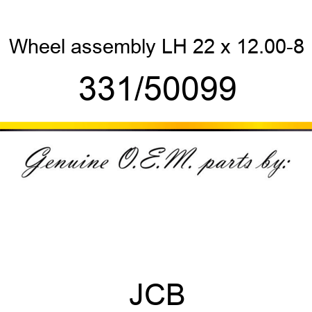 Wheel, assembly LH, 22 x 12.00-8 331/50099