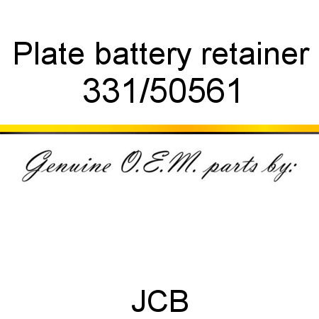 Plate, battery retainer 331/50561