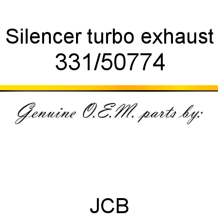 Silencer, turbo exhaust 331/50774