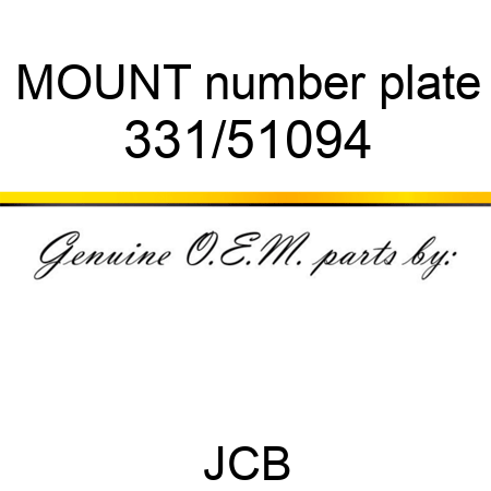 MOUNT number plate 331/51094