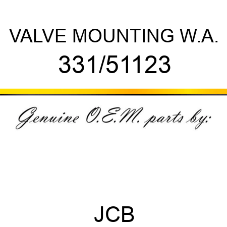 VALVE MOUNTING W.A. 331/51123