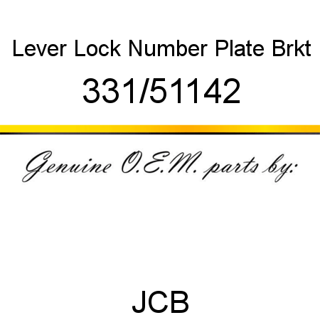 Lever, Lock, Number Plate Brkt 331/51142