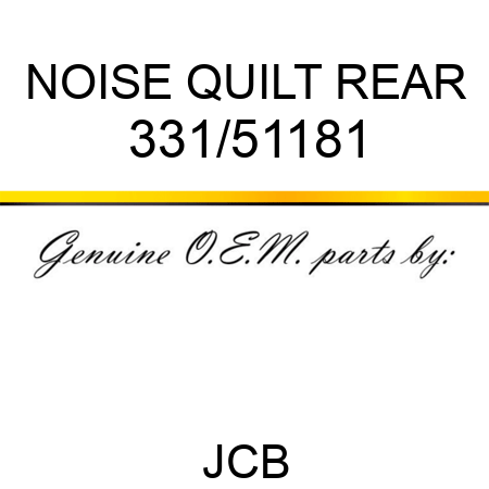 NOISE QUILT REAR 331/51181