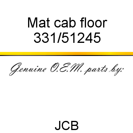 Mat, cab floor 331/51245