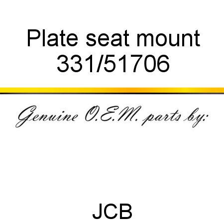 Plate, seat mount 331/51706