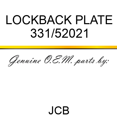 LOCKBACK PLATE 331/52021