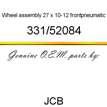 Wheel, assembly 27 x 10-12, front,pneumatic 331/52084