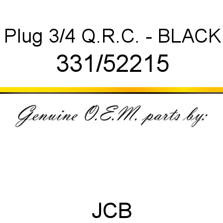 Plug, 3/4 Q.R.C. - BLACK 331/52215