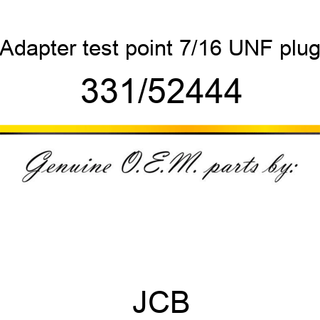 Adapter, test point 7/16 UNF, plug 331/52444