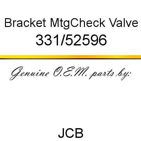 Bracket, Mtg,Check Valve 331/52596