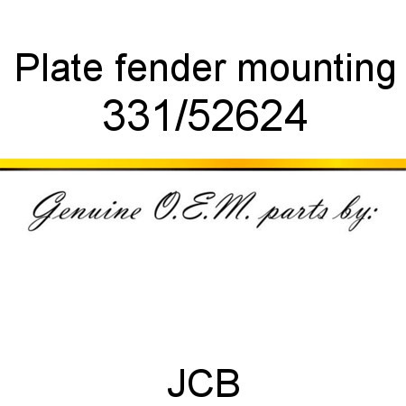 Plate, fender mounting 331/52624