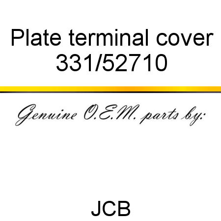 Plate, terminal cover 331/52710