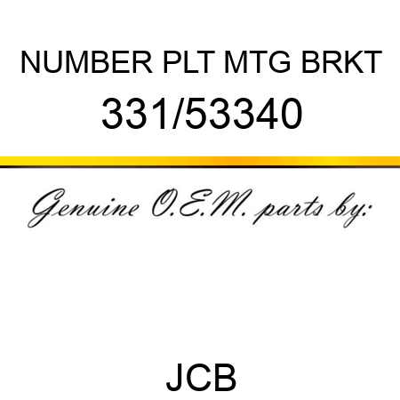 NUMBER PLT MTG BRKT 331/53340