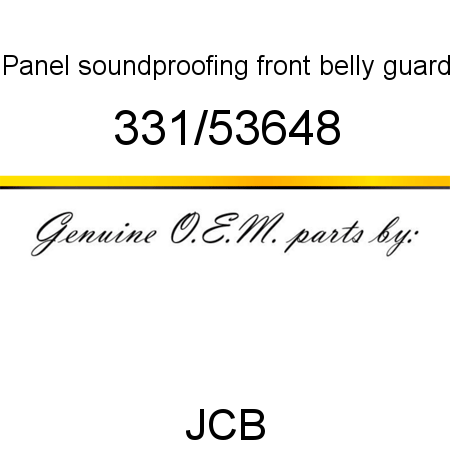 Panel, soundproofing, front belly guard 331/53648