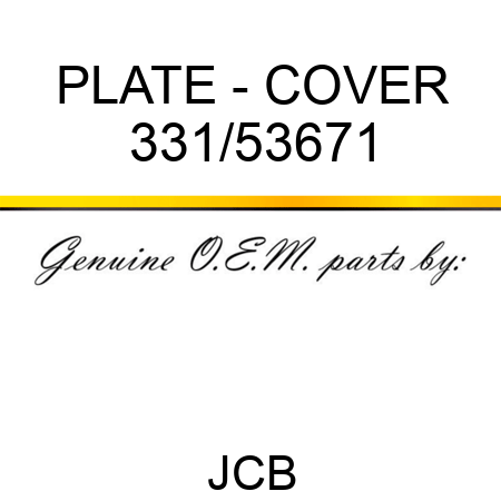 PLATE - COVER 331/53671