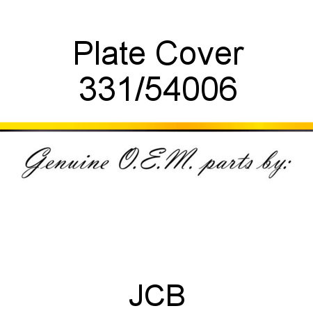 Plate, Cover 331/54006