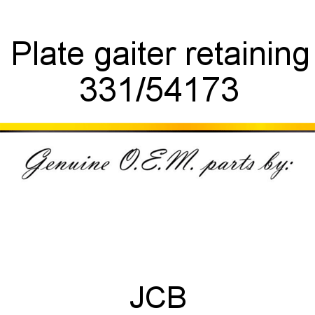 Plate, gaiter retaining 331/54173