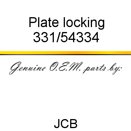 Plate, locking 331/54334