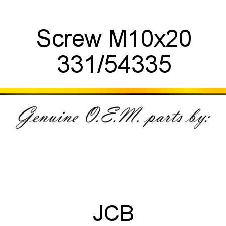 Screw, M10x20 331/54335