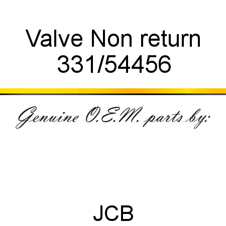 Valve, Non return 331/54456