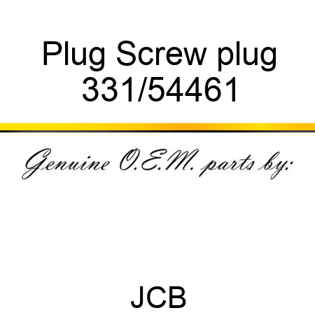 Plug Screw plug 331/54461