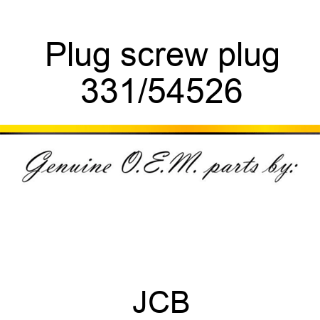 Plug screw plug 331/54526