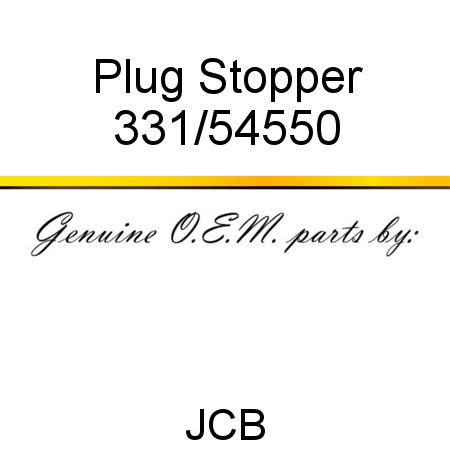 Plug, Stopper 331/54550