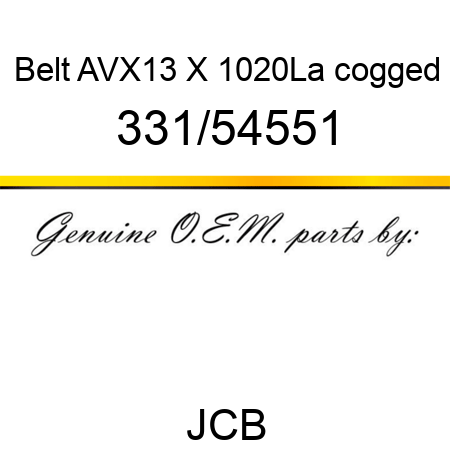 Belt, AVX13 X 1020La, cogged 331/54551