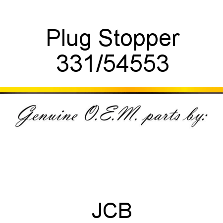 Plug, Stopper 331/54553