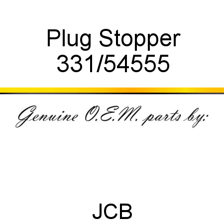 Plug, Stopper 331/54555