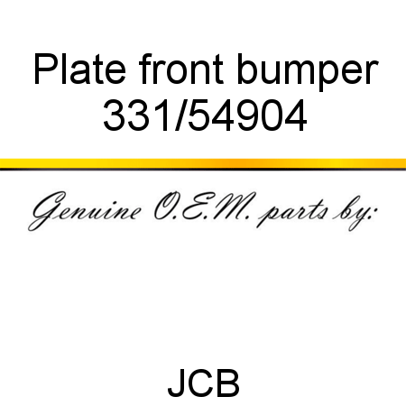 Plate, front bumper 331/54904