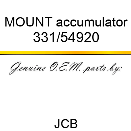 MOUNT accumulator 331/54920
