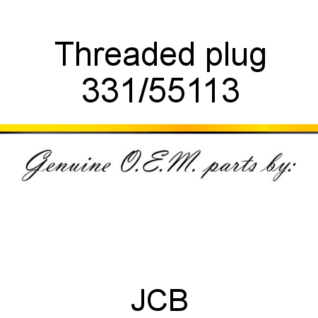 Threaded plug 331/55113
