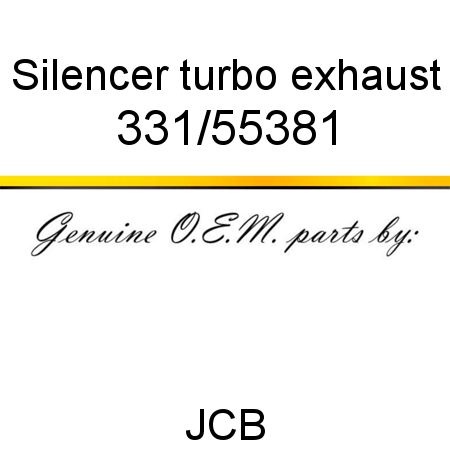Silencer, turbo exhaust 331/55381