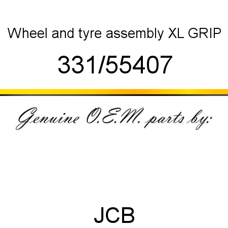 Wheel, and tyre assembly, XL GRIP 331/55407
