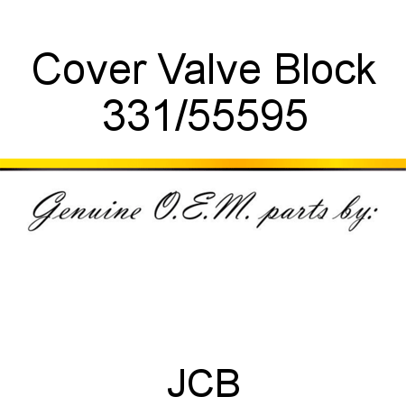 Cover, Valve Block 331/55595