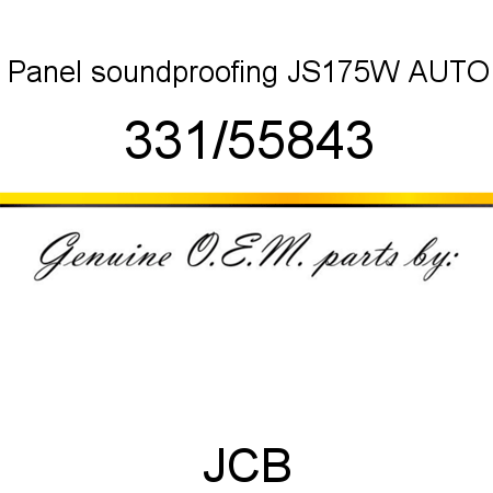 Panel, soundproofing, JS175W AUTO 331/55843