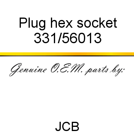 Plug, hex socket 331/56013