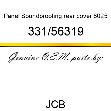 Panel, Soundproofing, rear cover 8025 331/56319