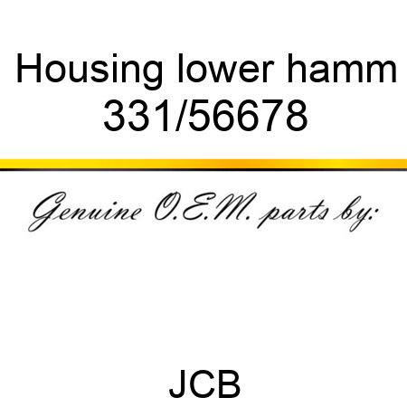 Housing lower hamm 331/56678