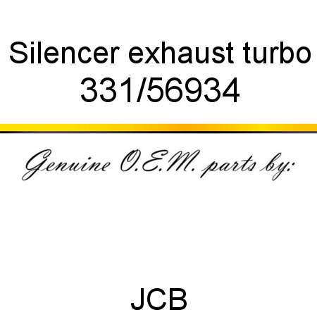 Silencer, exhaust, turbo 331/56934