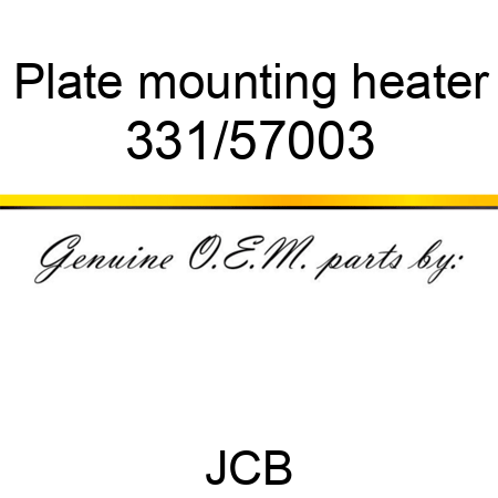 Plate, mounting, heater 331/57003