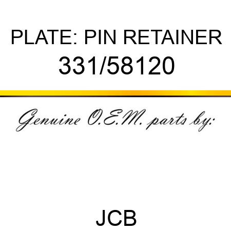 PLATE: PIN RETAINER 331/58120
