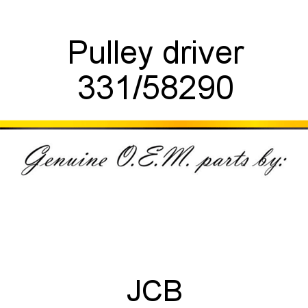 Pulley, driver 331/58290